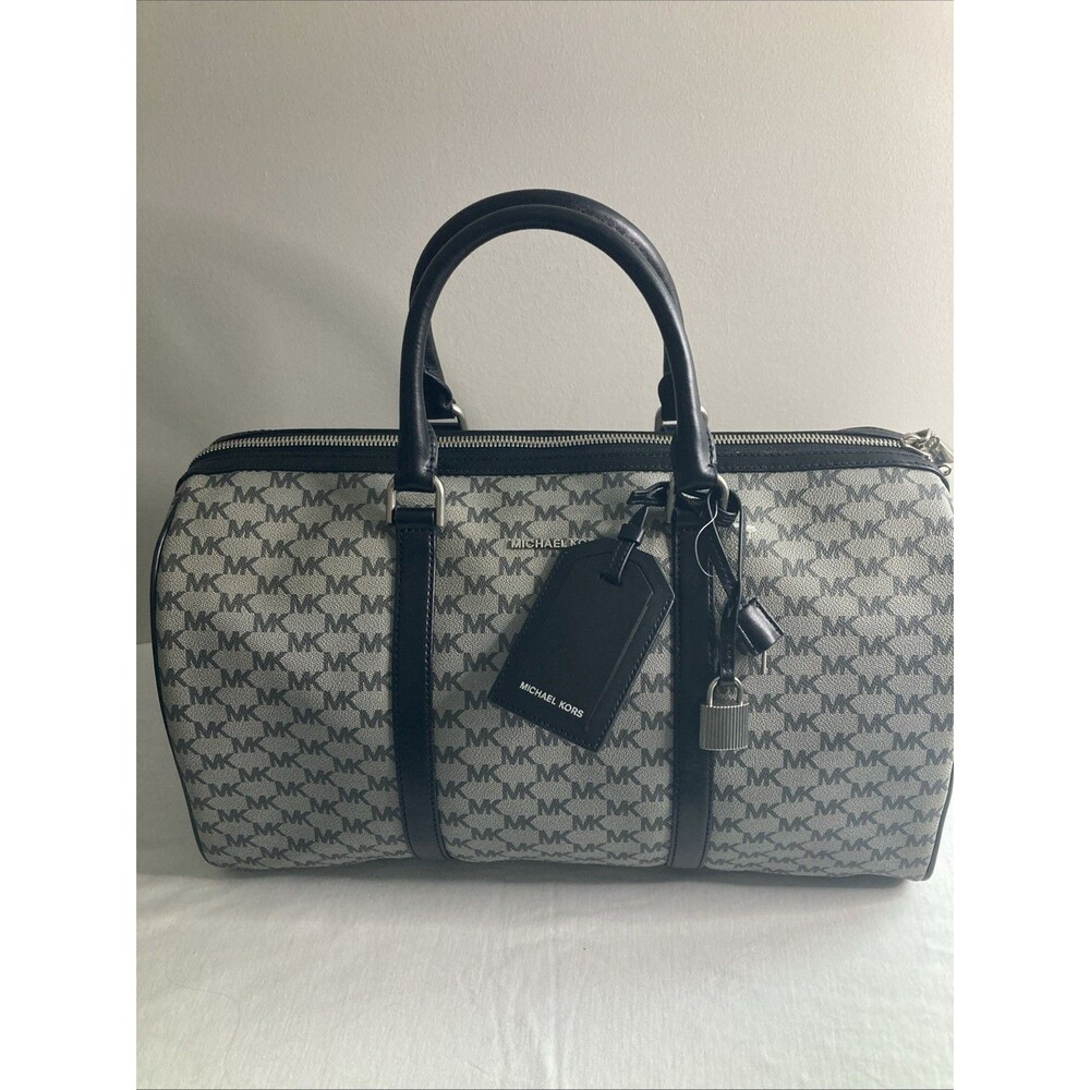 Michael Kors Cooper Signature Logo Weekender Carry-on Duffle Bag Ombre Black